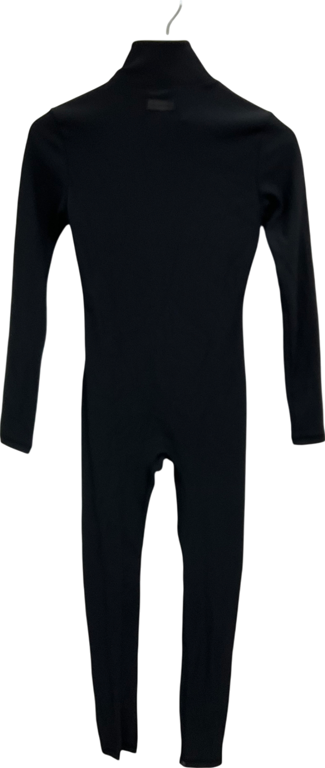 NKD Apparel Black Long Sleeve Ribbed Jumpsuit UK S