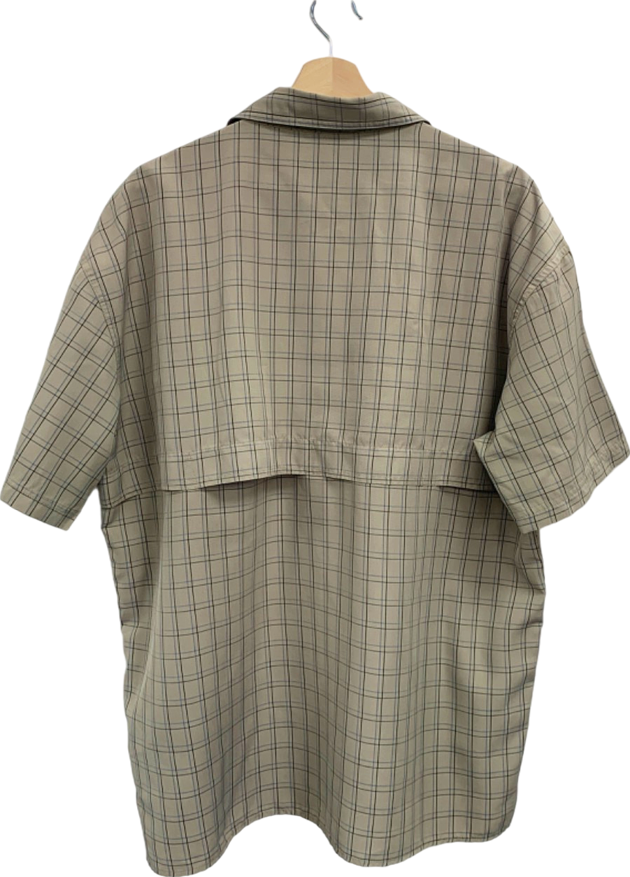Fjällräven Beige Plaid Short-Sleeve Shirt UK XL