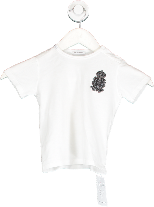 Dolce & Gabbana Embroidered White Short Sleeve T Shirt 18-24 Months