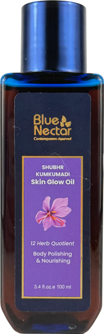 BLUE NECTAR Ayurveda Kumkumadi Oil For Skin Glow With Almond Oil | Natural Ayurvedic Face & Body Moisturizer For Dry Skin 100ml