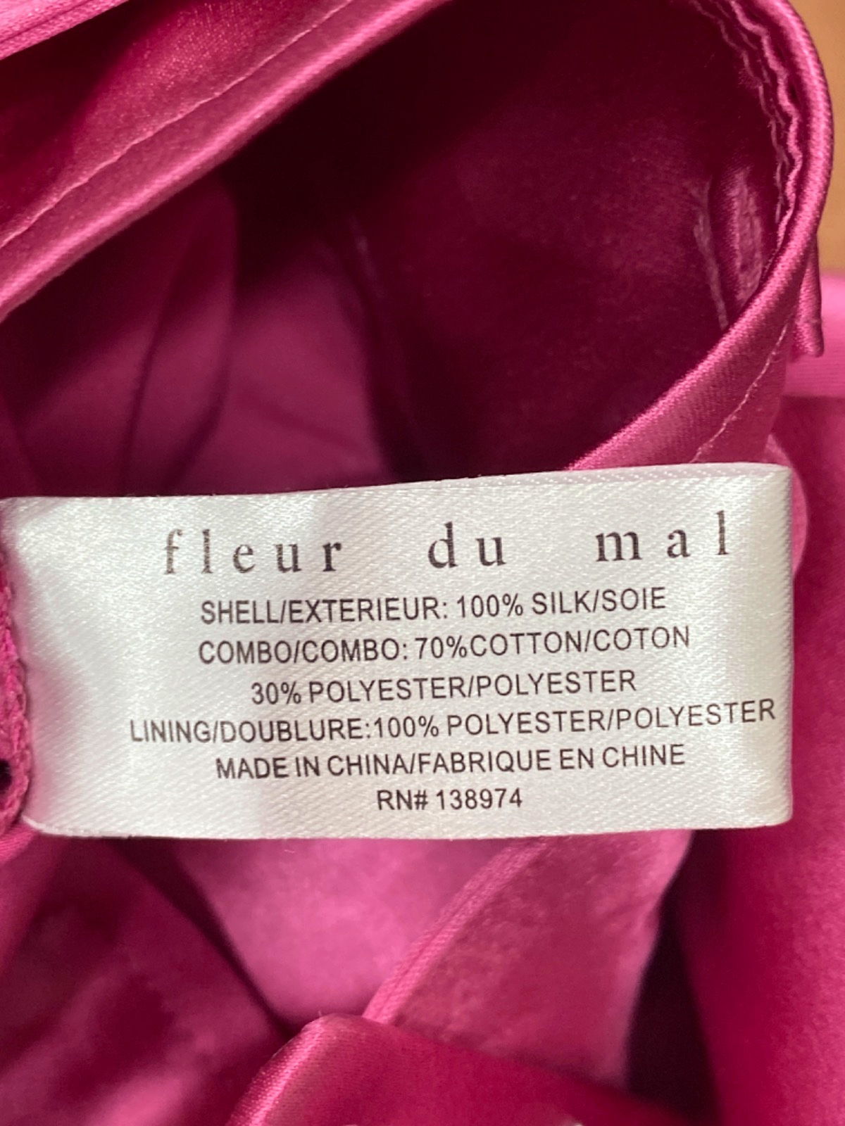 Fleur du Mal Plum Rose Silk Trousers UK XS