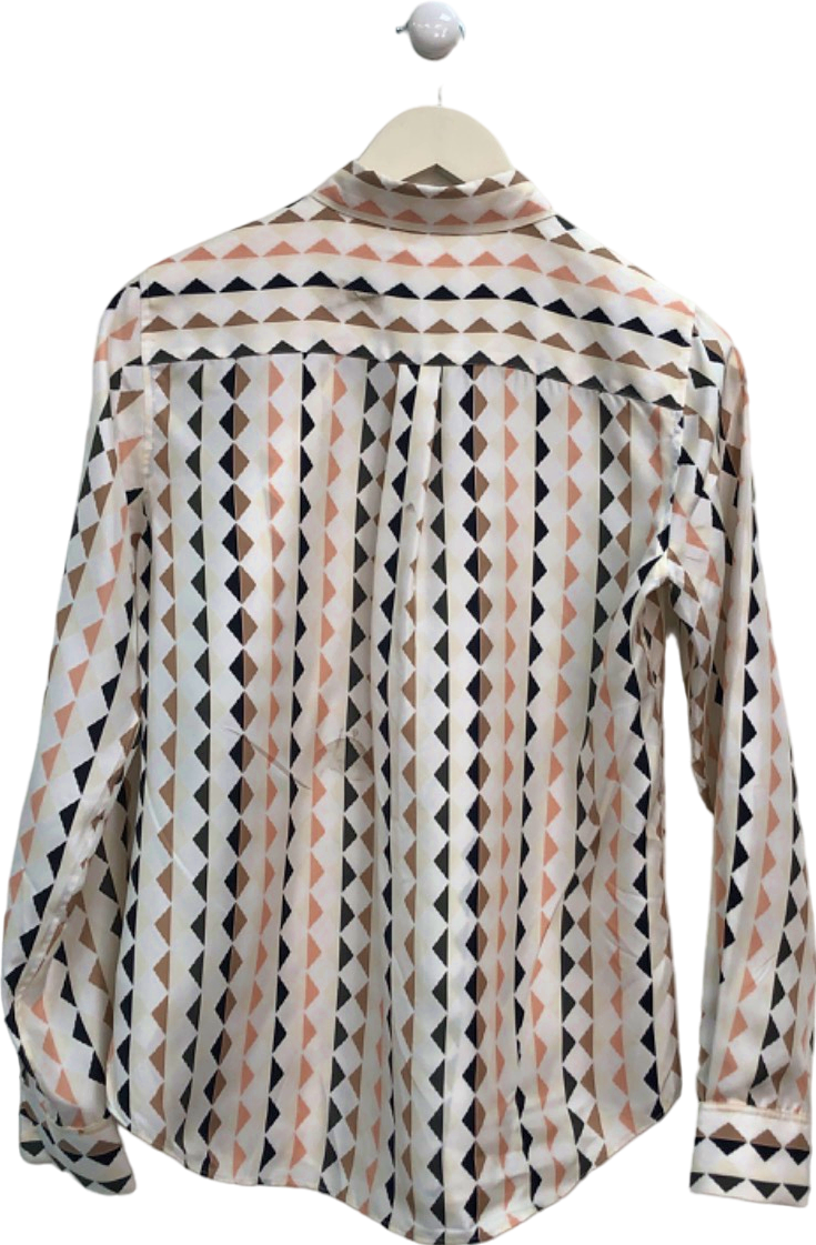 Theory Multi-Coloured Geometric Print Silk Blouse UK XS