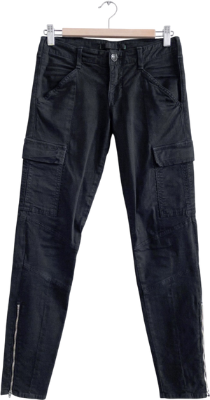 J Brand Houlihan Cargo Pants With Ankle Zip In Black Cotton W26