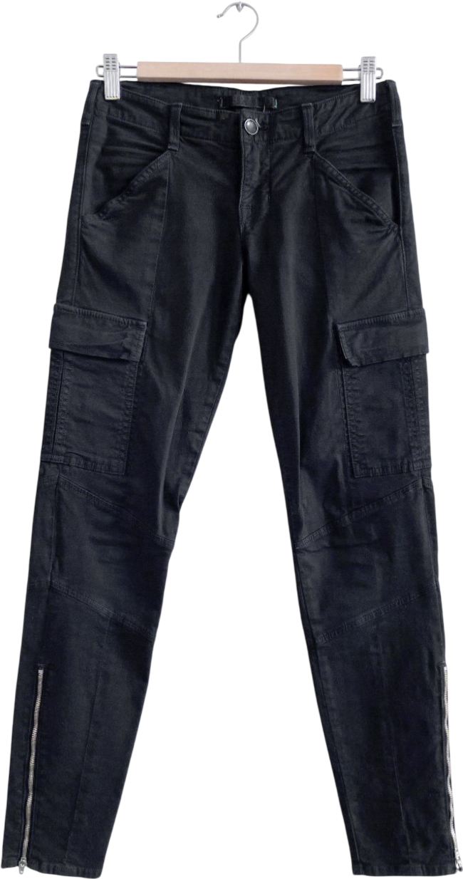 J Brand Houlihan Cargo Pants With Ankle Zip In Black Cotton W26