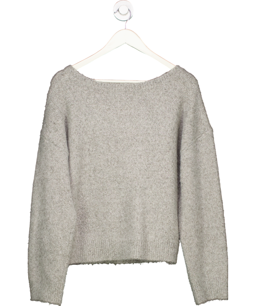 Anthropologie Maeve Grey Sparkle Bow Sweater UK M