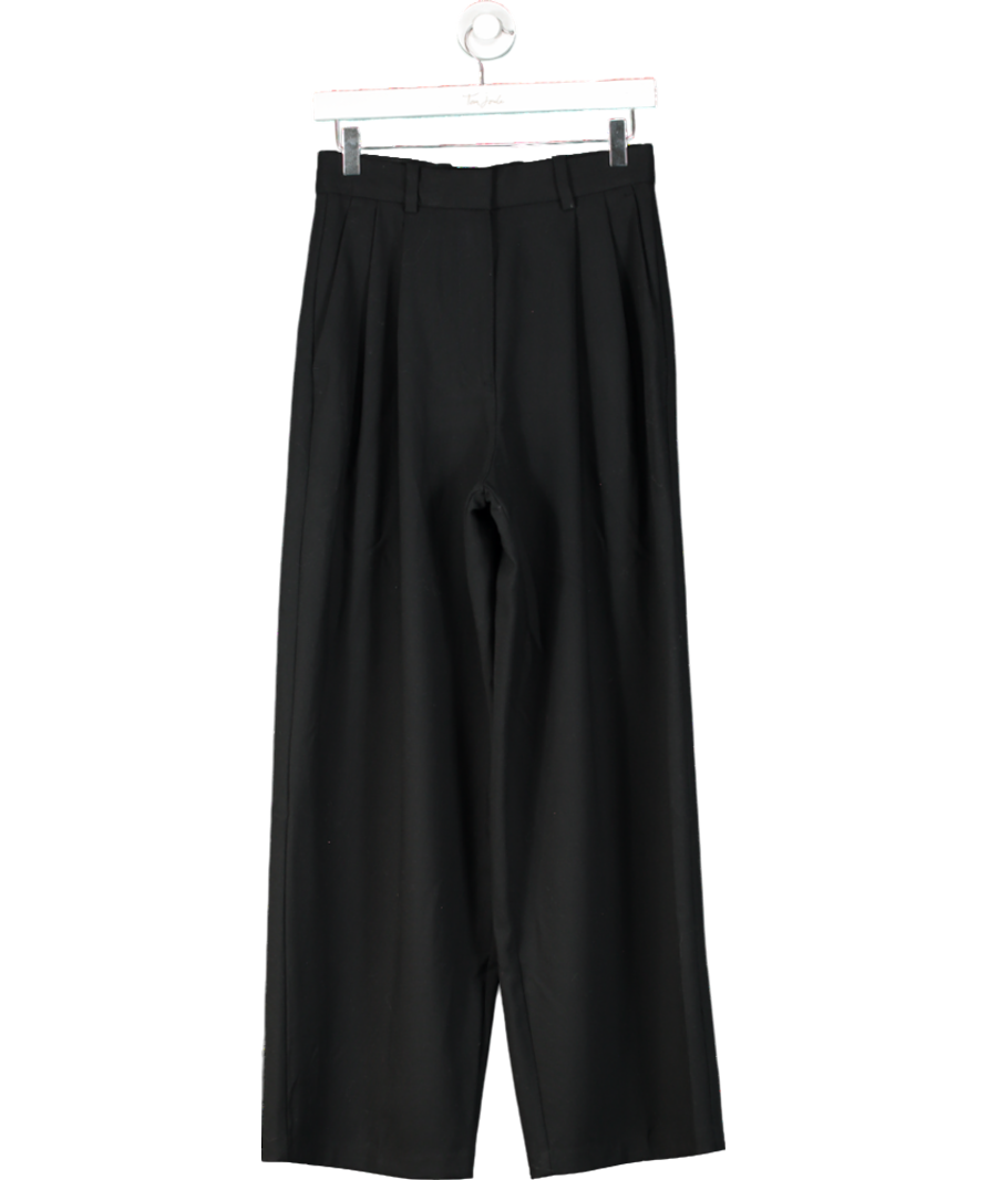 M&S Black Pleated Wide Leg Trouser UK 8