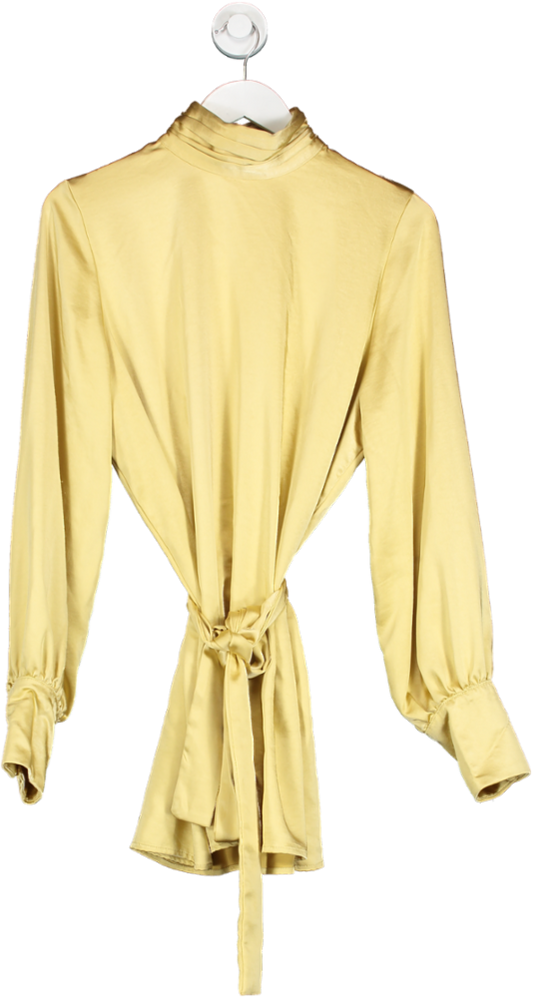 PRETTY LAVISH Yellow Jayda Cowl Neck Dress UK 8