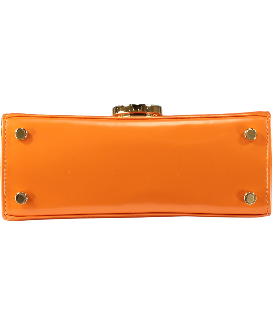 Orange Ferragamo Orange Leather Iconic Top-handle Bag With Shoulder Strap