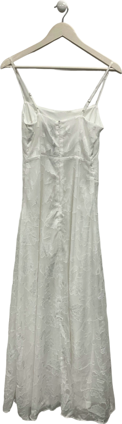 BooHoo White Lace Midi Dress UK 10