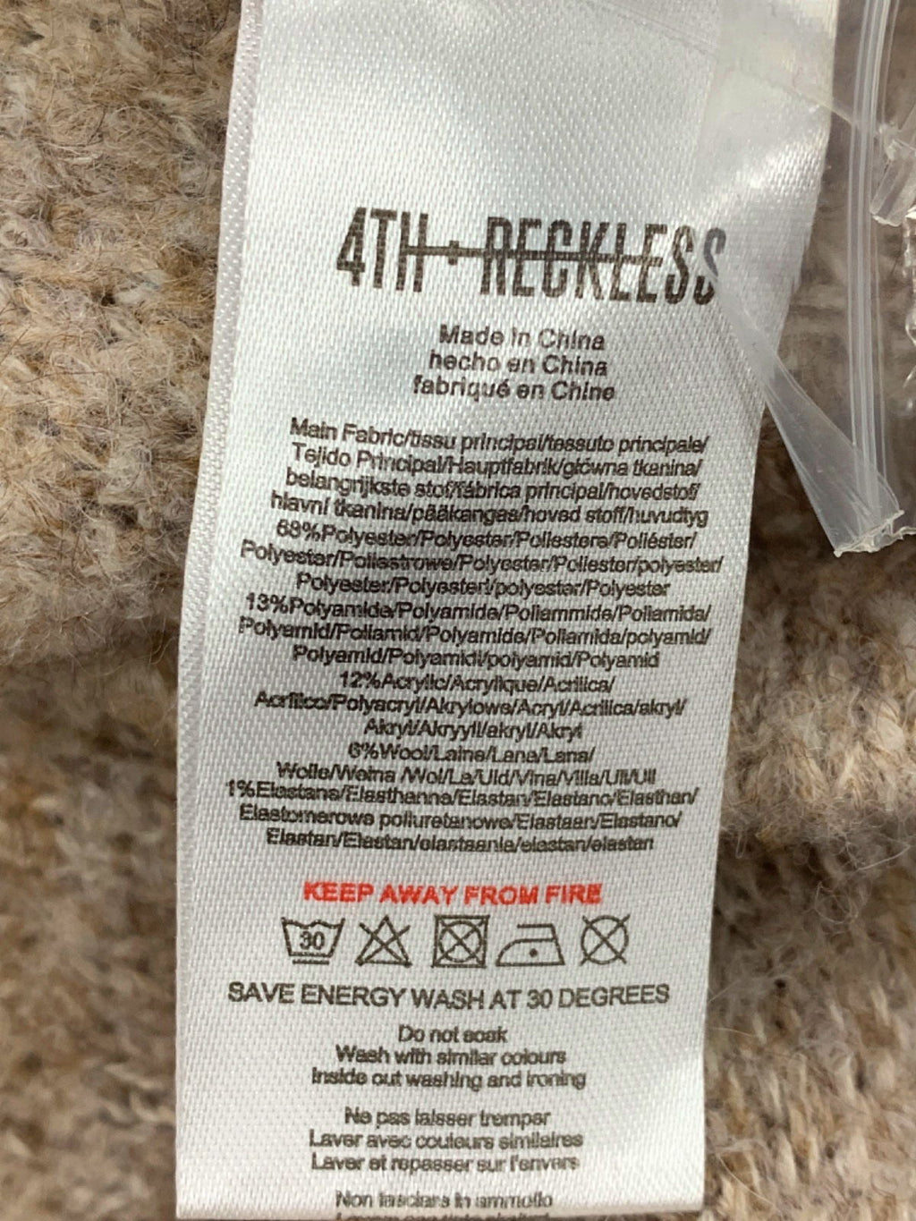 4th & Reckless Beige Cardigan UK 8