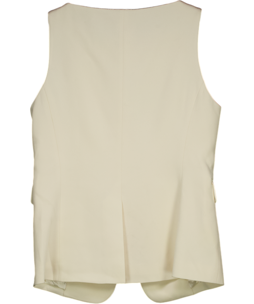 LILYSILK Cream Sleeveless Button Up Silk Ves UK 6
