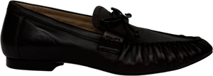 Mint Velvet Imogen Brown Leather Ruched Loafers UK 8 EU 41