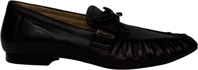 Mint Velvet Imogen Brown Leather Ruched Loafers UK 8 EU 41 👠