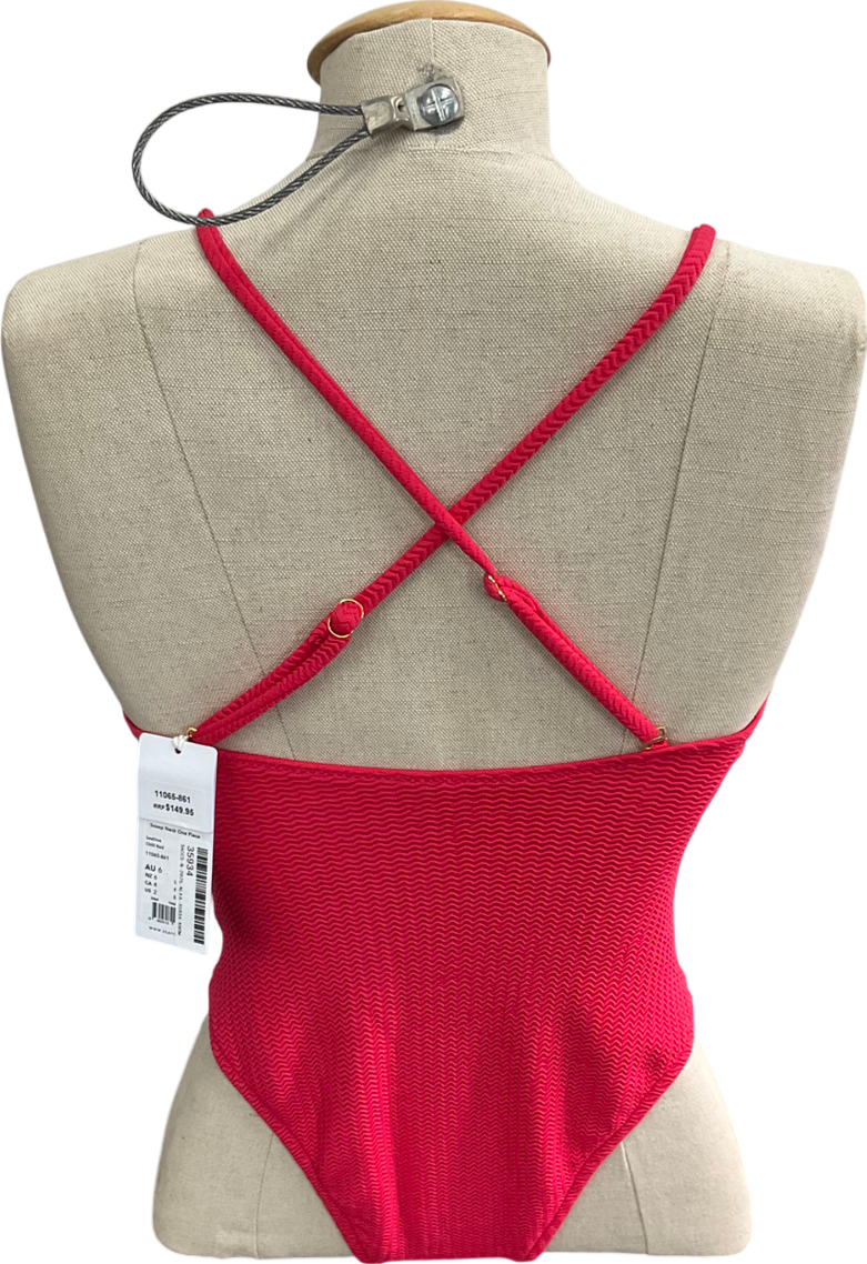 Seafolly Scoop Neck One Piece Chilli Red UK 6