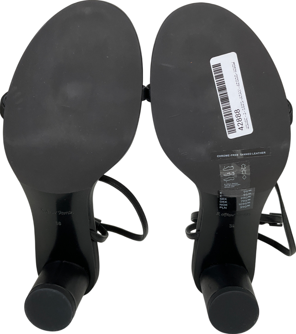 & Other Stories Black Heeled Leather Sandals UK 5 EU 38 👠