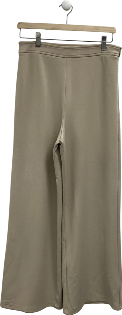 MANGO Beige Pull On Wide Leg Trousers UK M