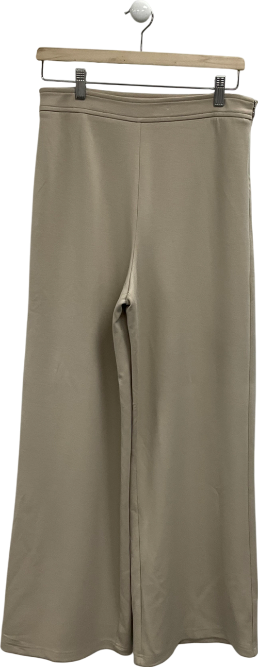 MANGO Beige Pull On Wide Leg Trousers UK M