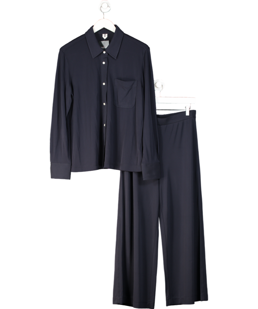 Arket Blue Premium Viscose Blend Shirt And Jersey Trouser Set UK L