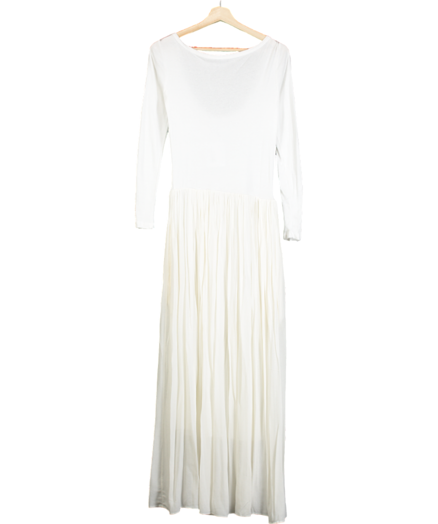 FRANKIE SHOP White Odette Gathered Skirt Maxi Dress UK S