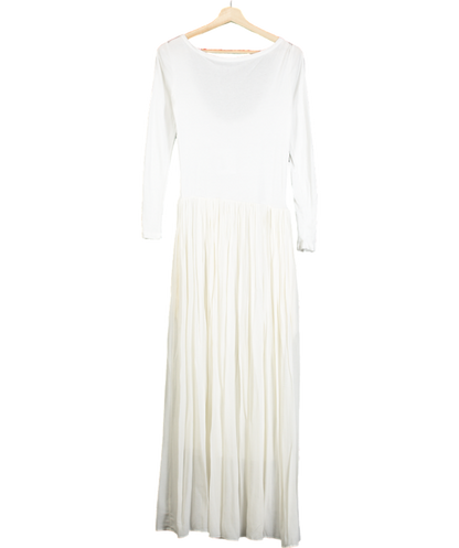 FRANKIE SHOP White Odette Gathered Skirt Maxi Dress UK S