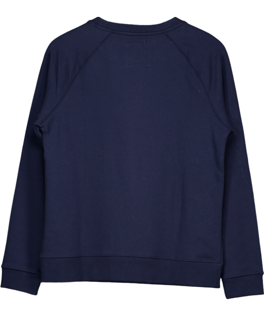 Crew Clothing Company Blue Crew Neck Cotton Blend Sweatshirt UK 12