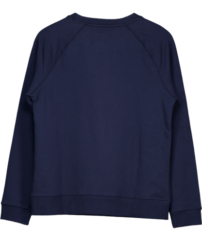 Crew Clothing Company Blue Crew Neck Cotton Blend Sweatshirt UK 12