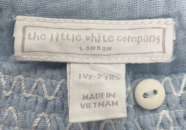 The Little White Company Light Blue Strappy Dress 2 Years