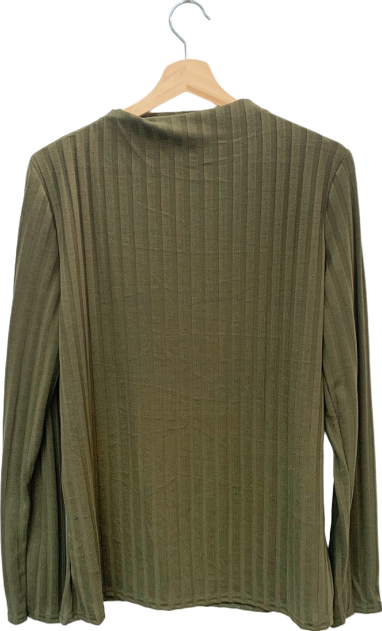 Long Tall Sally Khaki Wide Rib Top UK 18