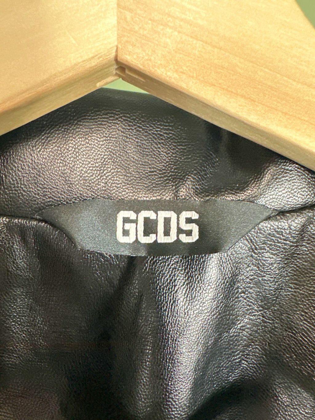 GCDS Black Faux Leather Oversize Jacket UK XL