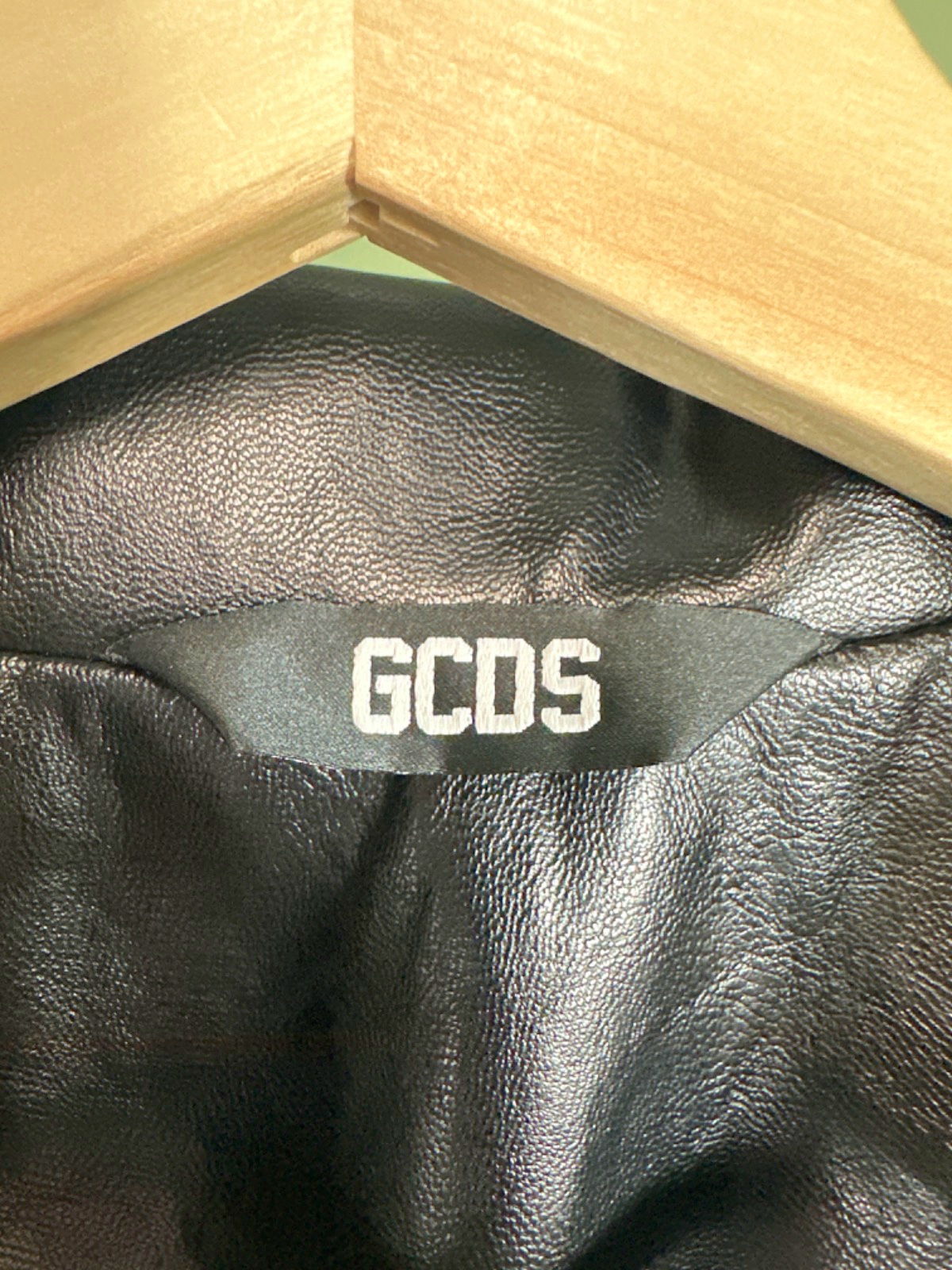 GCDS Black Faux Leather Oversize Jacket UK XL