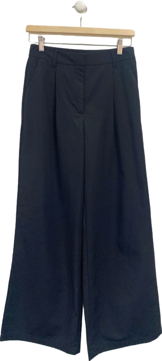 NA-KD Black Wide Leg Trousers UK 8