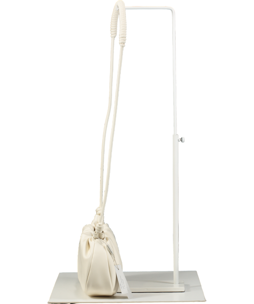 Charles & Keith Cream Lorelai Ruched Knotted Strap Shoulder Bag