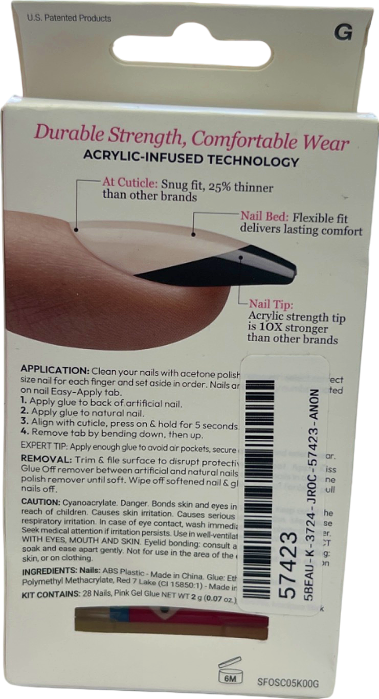 KISS Salon Acrylic French Nails Short