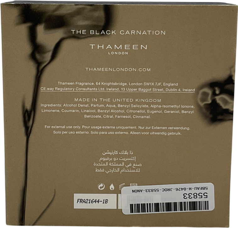 Thameen The Black Carnation Extrait De Parfum 100ml