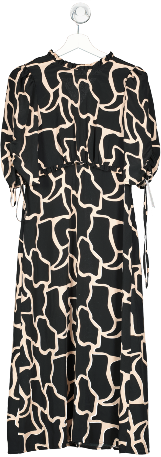 Aura Black Crepe Midi Dress UK 8