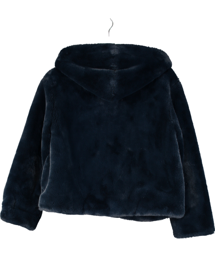 MANGO Midnight Blue Faux Fur Jacket UK S