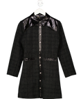 Maje Resun Black Long sleeve tweed mini dressUK 8