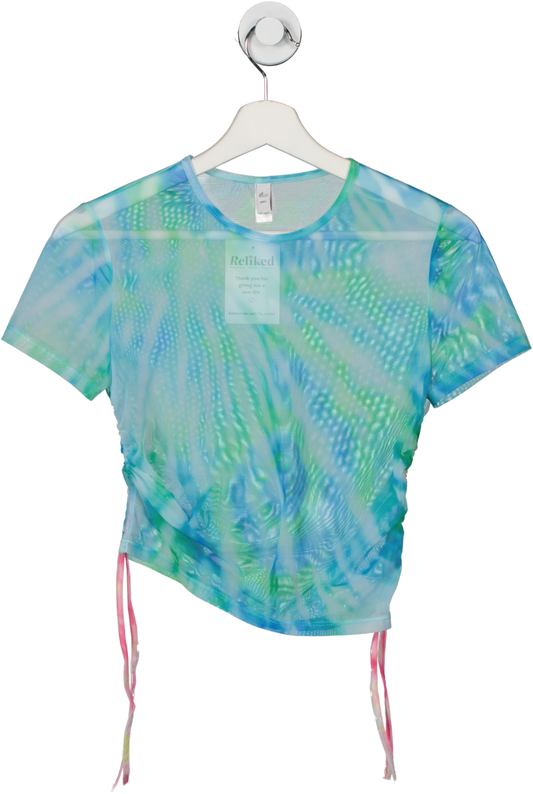 Oh Polly Blue Tie Dye Mesh Tie Side Cover Up Top UK S