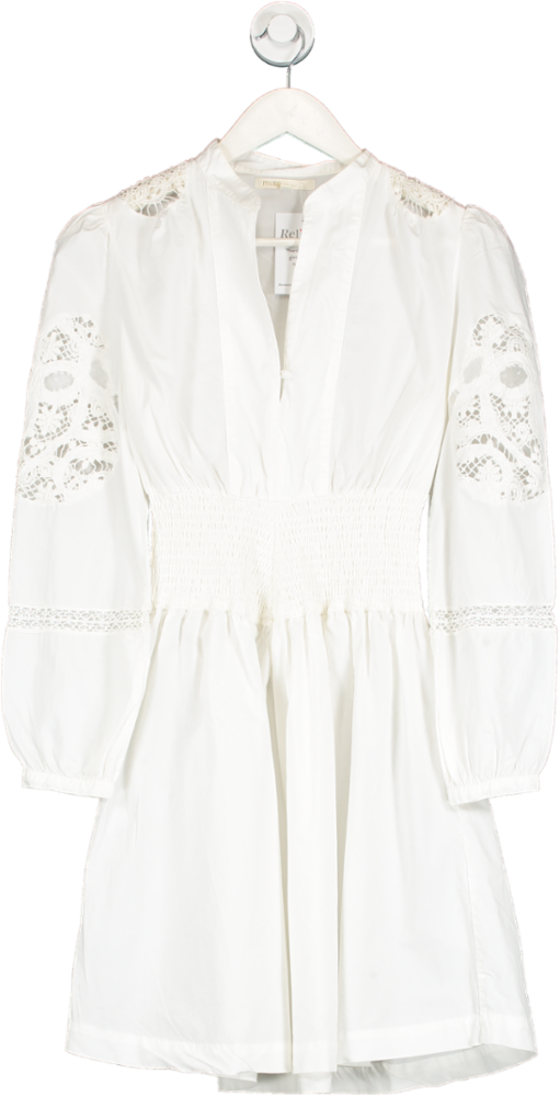 Maje White Lace Insert Dress UK S
