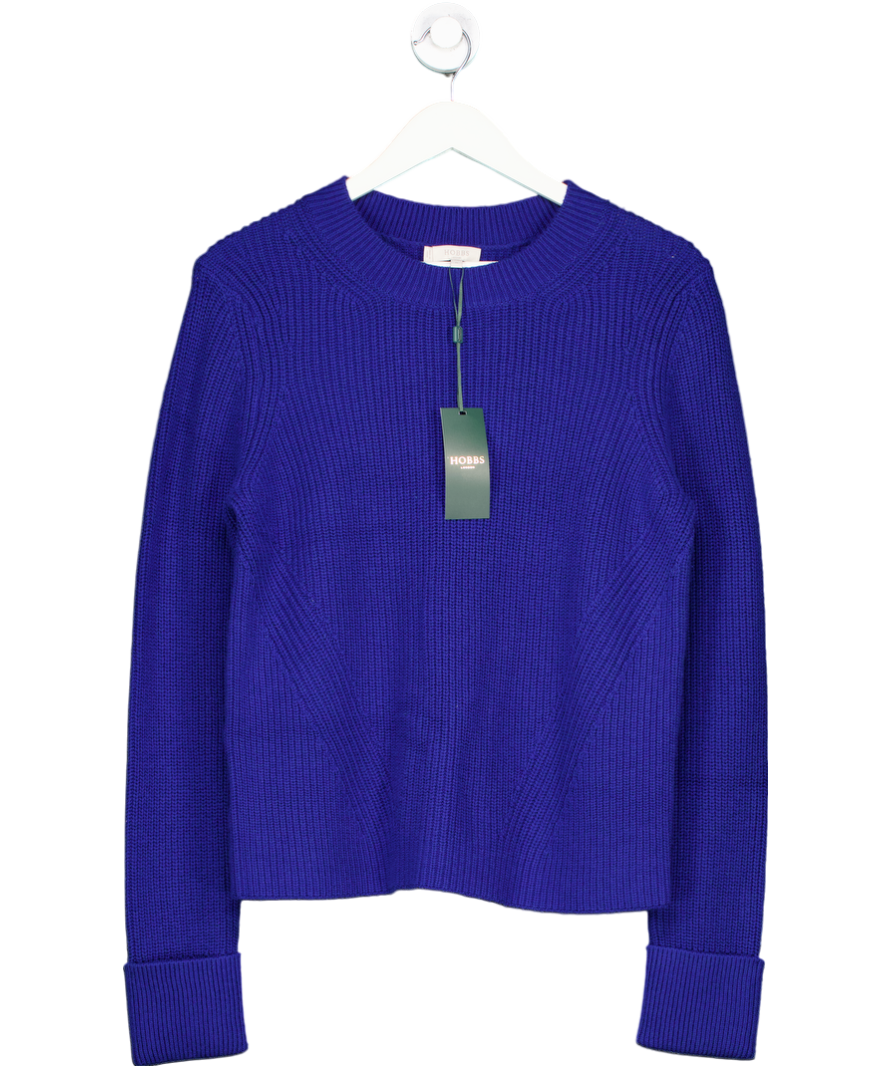 Hobbs Blue Charlie Cotton/ Merino wool blend Knit Sweater UK M