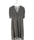 ghost Black Crepe Floral Midi Dress UK M