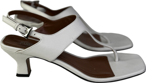 PARIS TEXAS White Portofino Leather Sandals UK 4.5 EU 37.5