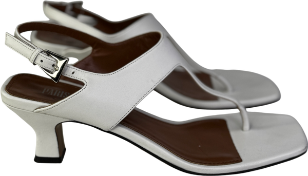 PARIS TEXAS White Portofino Leather Sandals UK 4.5 EU 37.5