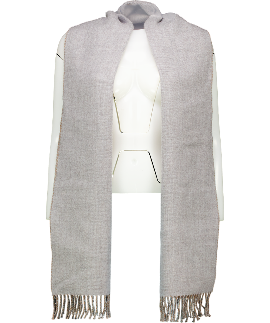 Dior Oblique Double-sided Scarf Grey And Brown Wool And Cashmere