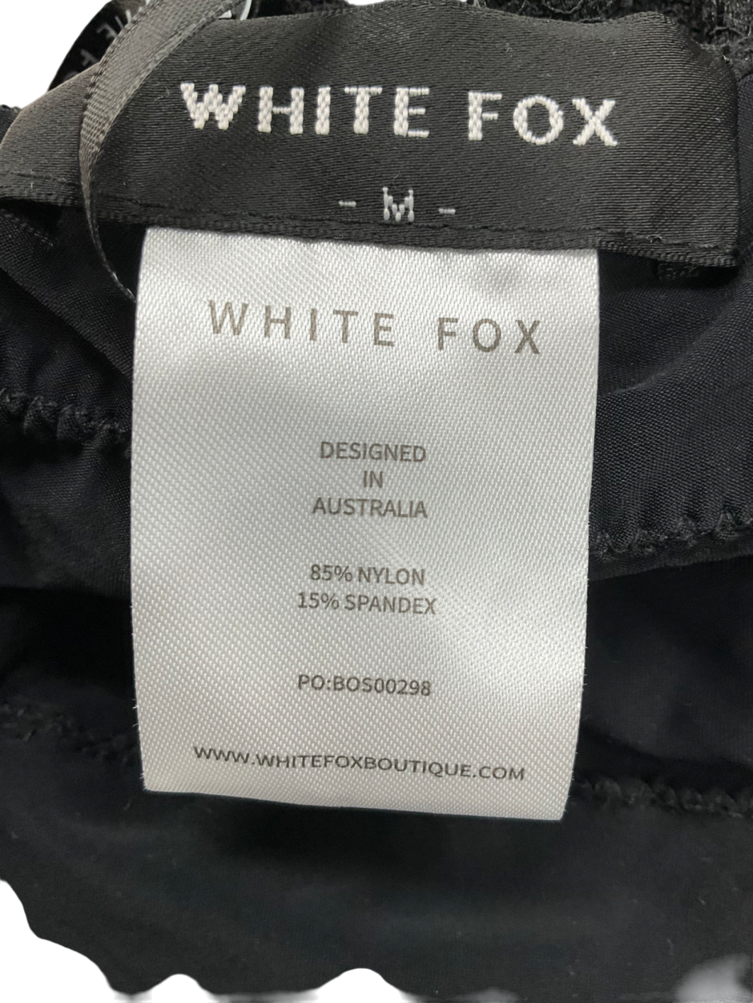 White Fox Black Take Over Control Booty Shorts UK M