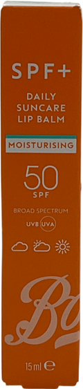 boots Spf+ Moisturising Lip Balm Spf50 15ml
