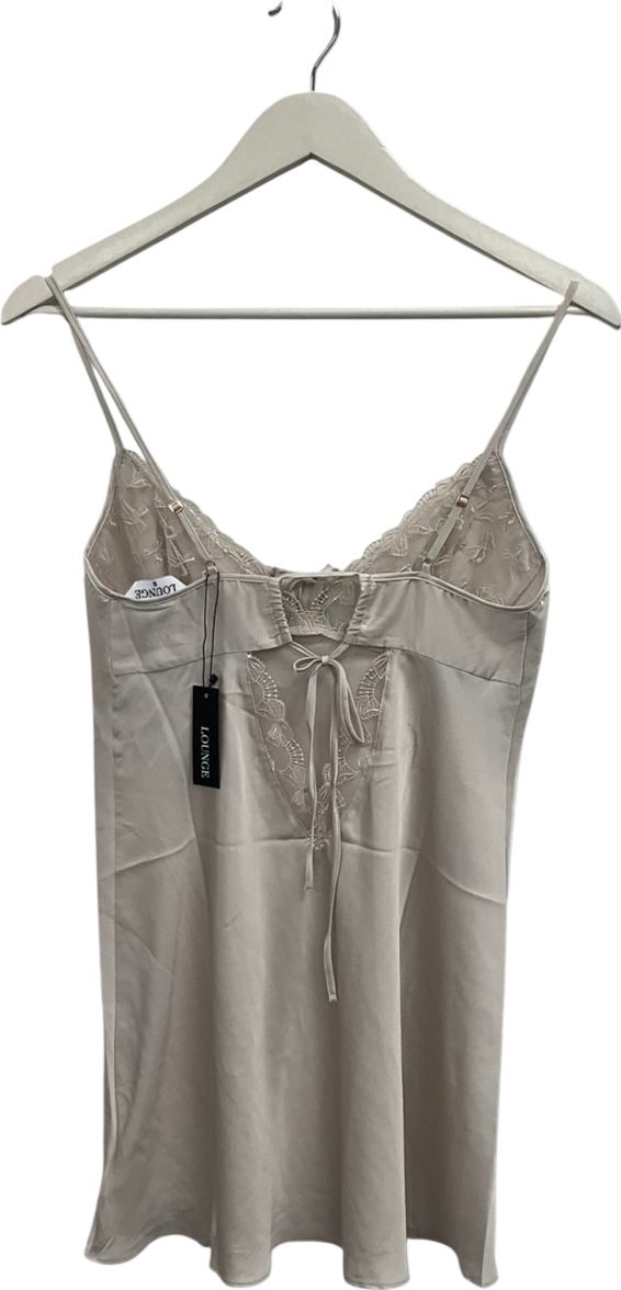 Lounge Underwear Grey Bow Satin Nightdress UK S