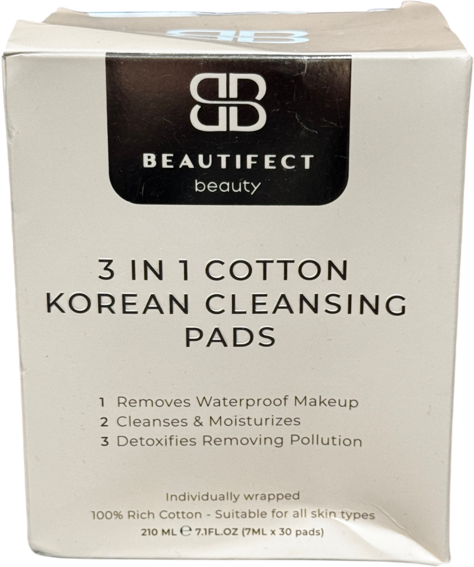 BEAUTIFECT 3-in-1 Cotton Korean Cleansing Pads 30 X 7ML