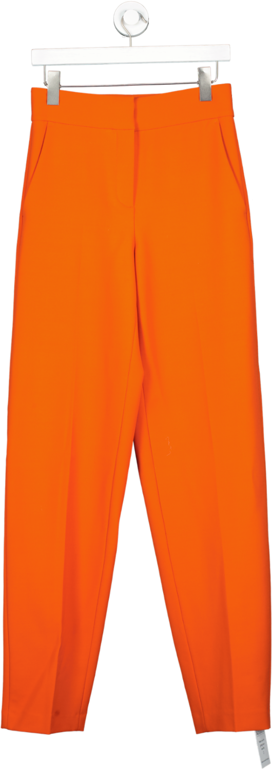 Massimo Dutti Orange Linen Blend Tailored Suit Trousers UK 8