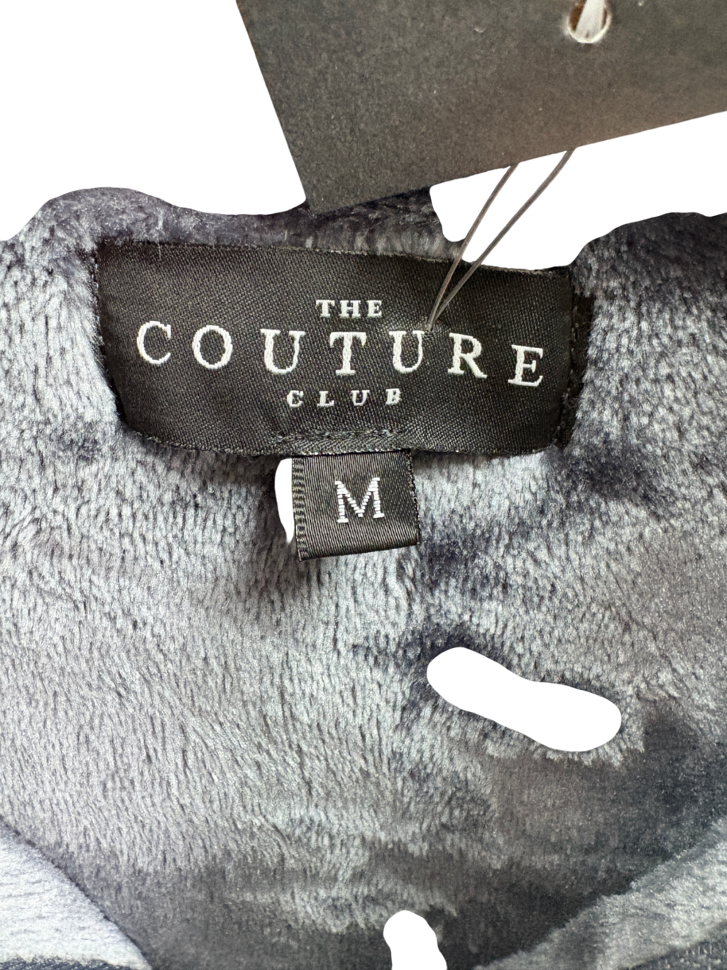 The Couture Club Blue Fur Applique logo Hooded Jacket UK M